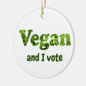 カスタマイズビーガン活動家投票者 セラミックオーナメント (左)