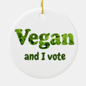 カスタマイズビーガン活動家投票者 セラミックオーナメント (裏面)