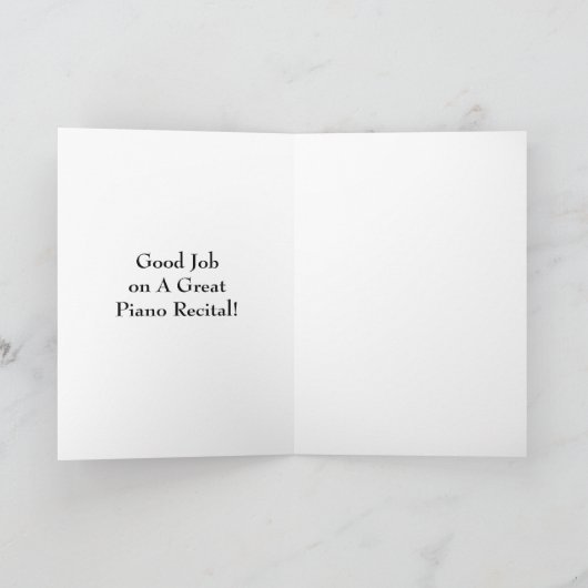 カスタマイズピアノ学生のためのピアノ演奏会カード- カード (内部)
