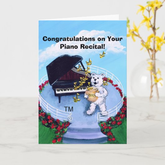 カスタマイズピアノ学生のためのピアノ演奏会カード- カード (黄色い花)