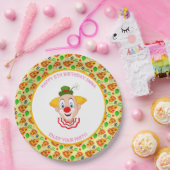 カスタマイズピエロピザバースデーパーティー小さな女の子 ペーパープレート (パーティー)