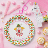 カスタマイズピエロピザバースデーパーティー小さな女の子 ペーパープレート (パーティー)