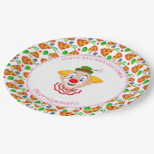 カスタマイズピエロピザバースデーパーティー小さな女の子 ペーパープレート (アングル)