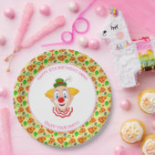 カスタマイズピエロピザバースデーパーティー小さな女の子 ペーパープレート (パーティー)