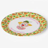 カスタマイズピエロピザバースデーパーティー小さな女の子 ペーパープレート (アングル)