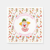 カスタマイズピエロ誕生日パーティー小さな女の子おもしろい スタンダードカクテルナプキン (正面)