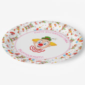 カスタマイズピエロ誕生日パーティー小さな女の子おもしろい ペーパープレート (アングル)