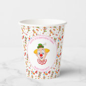 カスタマイズピエロ誕生日パーティー小さな女の子おもしろい 紙コップ (正面)