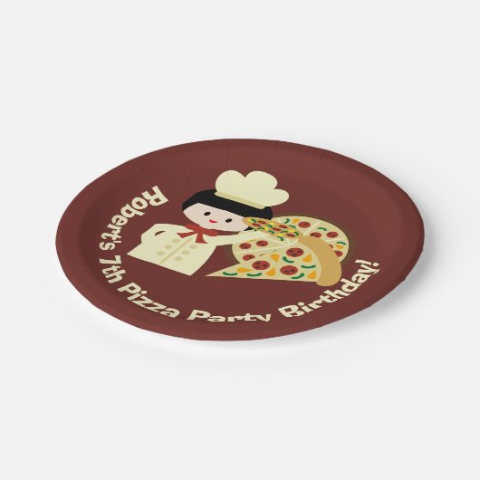 カスタマイズピザパーティーハッピーバースデー紙プレート ペーパープレート (アングル)