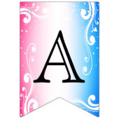 カスタマイズピンクとブルーのバンティングフラグ バンティングフラッグ (第2の旗)