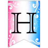 カスタマイズピンクとブルーのバンティングフラグ バンティングフラッグ (第1の旗)