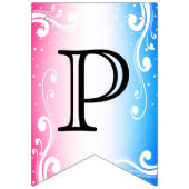 カスタマイズピンクとブルーのバンティングフラグ バンティングフラッグ (第3の旗)