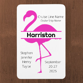 カスタマイズピンクフラミンゴファミリークルーズドア マグネット