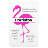 カスタマイズピンクフラミンゴファミリークルーズドア マグネット (縦)