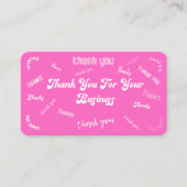 カスタマイズピンク「ありがとう」挿入/名刺 名刺 (正面)