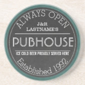 カスタマイズフェイクな黒板のパブの印のコースター コースター (正面)