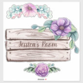 カスタマイズフェイクフローラウッドサイン室 シール (シート)