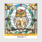 カスタマイズフェイク可能なステンドグラスふくろうシール シール (シート)