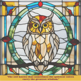 カスタマイズフェイク可能なステンドグラスふくろうシール シール