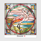 カスタマイズフェイク可能なステンドグラスフラミンゴ シール (シート)