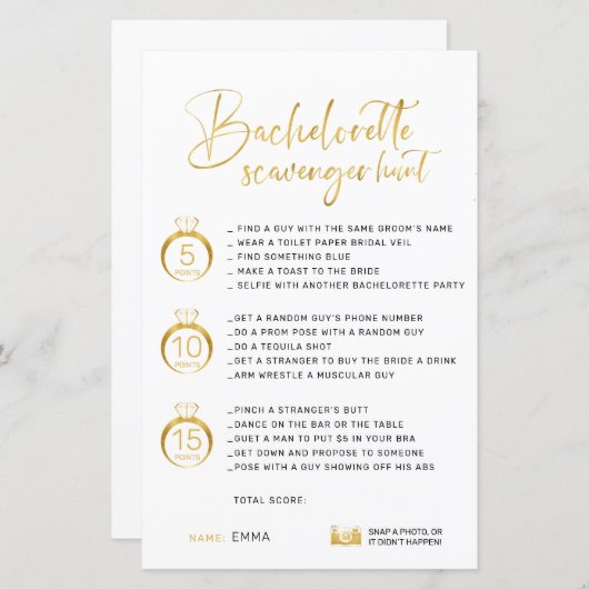 カスタマイズフェイク可能な金ゴールドバチェロレッテスカベンジャー (正面/裏面)