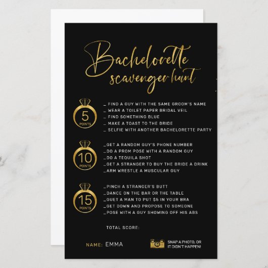 カスタマイズフェイク可能な金ゴールドブラックバチェロレッテ狩り (正面/裏面)