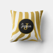 カスタマイズフェイク金ゴールドの印刷ストライプパターン クッション (裏面)