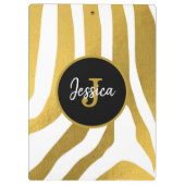 カスタマイズフェイク金ゴールドの印刷ストライプパターン クリップボード (裏面)