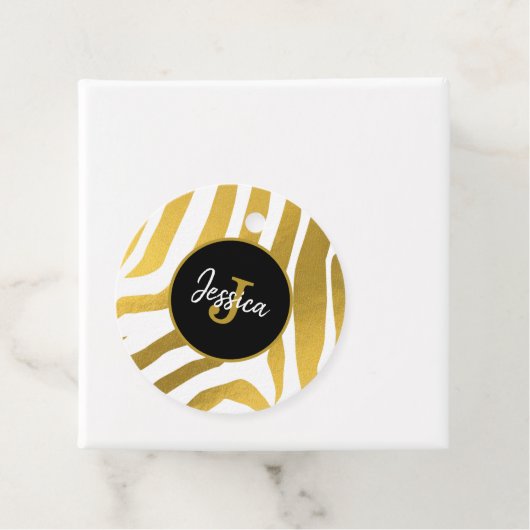 カスタマイズフェイク金ゴールドの印刷ストライプパターン フェイバータグ (インサイチュ)