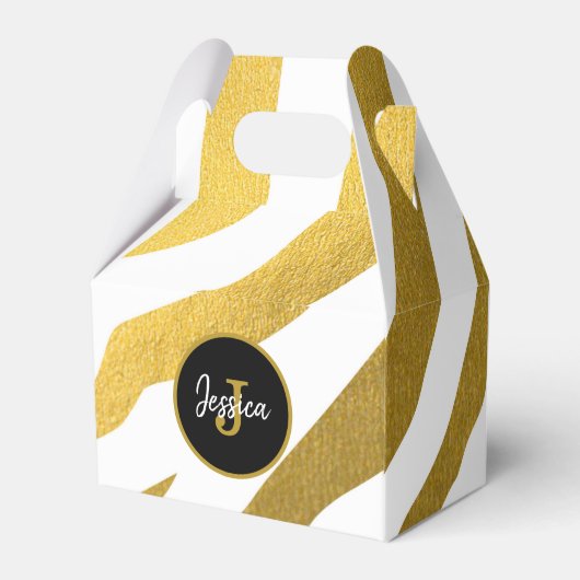 カスタマイズフェイク金ゴールドの印刷ストライプパターン フェイバーボックス (裏面サイド)