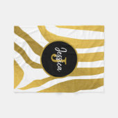 カスタマイズフェイク金ゴールドの印刷ストライプパターン フリースブランケット (正面(横))