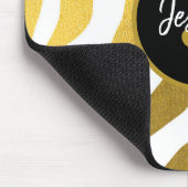 カスタマイズフェイク金ゴールドの印刷ストライプパターン マウスパッド (コーナー)