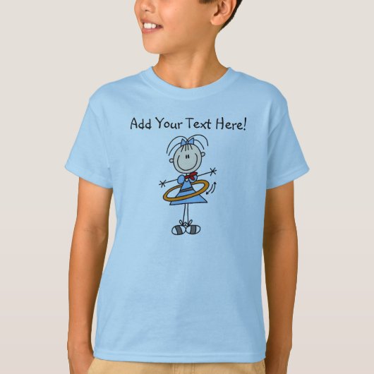 カスタマイズフラのたがの棒の姿の女の子のTシャツ Tシャツ (正面)
