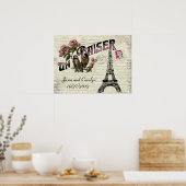 カスタマイズフランスの可能なヴィンテージラブポスター ポスター (キッチン)