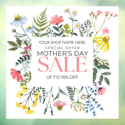 カスタマイズフローラホワイトマザーズデイセール ウィンドウサイン (シート3)