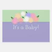 カスタマイズフローラ新生児性の明カラフル示 ラッピングペーパーシート (正面3)