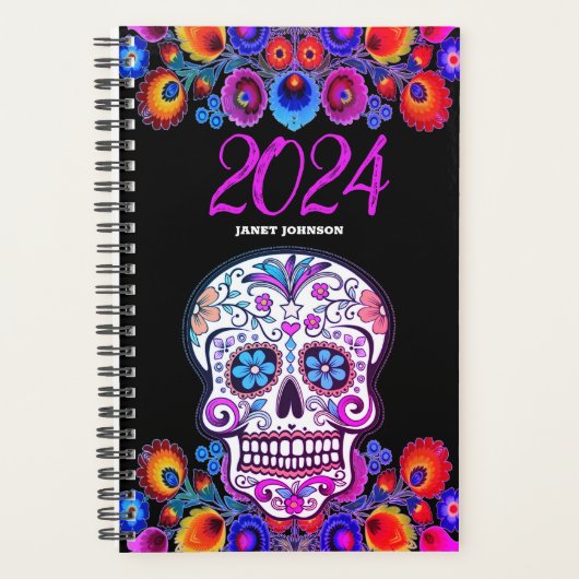 カスタマイズフローラ糖スカルデイリー未加工 プランナー手帳 (正面)