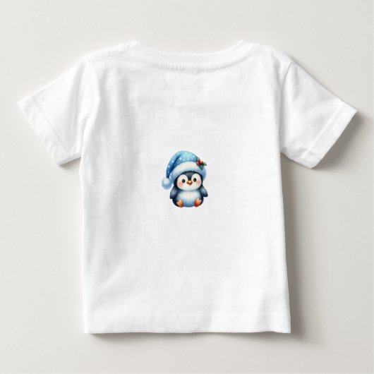 カスタマイズブルークリスマスベビーTシャツ ベビーTシャツ (裏面)