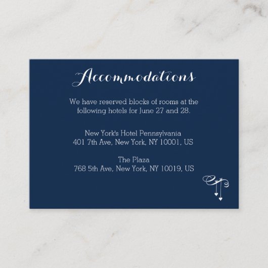 カスタマイズブ結婚ルの宿泊カード エンクロージャーカード (正面)