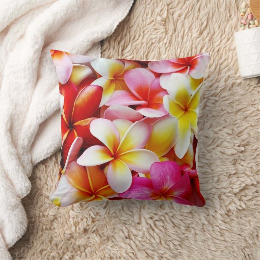 カスタマイズプルメリアのFrangipaniのハワイの花 クッション (ブランケット)