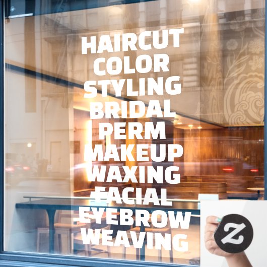 カスタマイズヘアサロンスパサービスの一覧 ウィンドウサイン (カフェ窓)