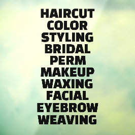 カスタマイズヘアサロン スパ サービス一覧 大規模 ウィンドウサイン