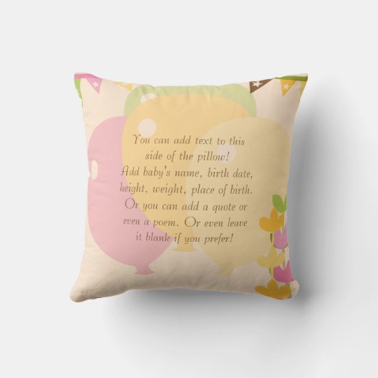 カスタマイズベビーのサーカスの枕 クッション (裏面)