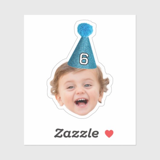 カスタマイズベビー顔フォトパーティーハット誕生日 シール (シート)