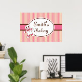 カスタマイズベーカリーサインアートプリント ポスター (ホームオフィス)