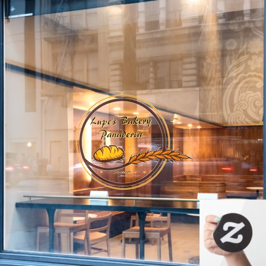 カスタマイズベーカリーショップパン粒フロント ウィンドウサイン (カフェ窓)