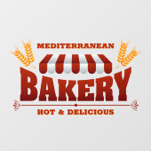 カスタマイズベーカリーショップ小麦グレインラージ ウィンドウサイン (シート)