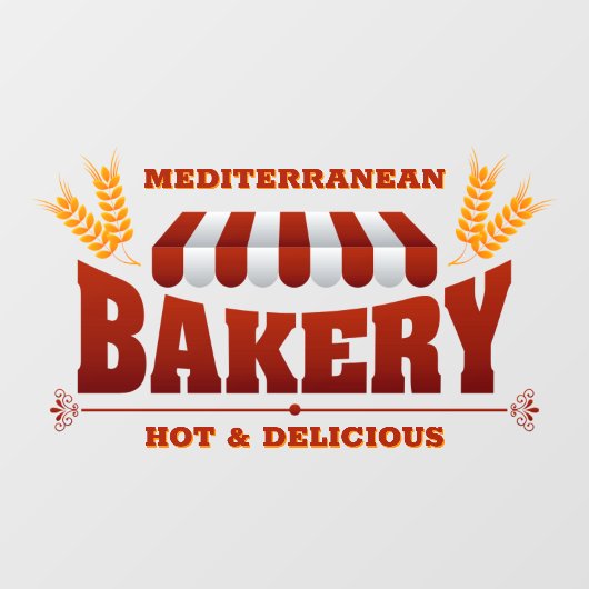 カスタマイズベーカリーショップ小麦グレインラージ ウィンドウサイン (シート)