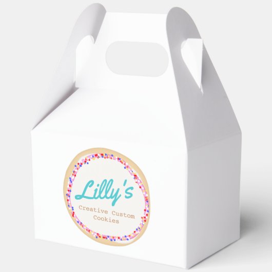 カスタマイズベーカリーパーソナライズされたcookie フェイバーボックス (正面)
