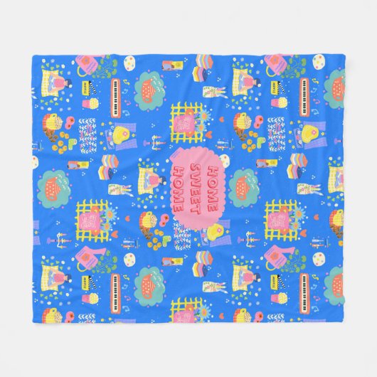 カスタマイズホームスイートホーム フリースブランケット (正面(横))